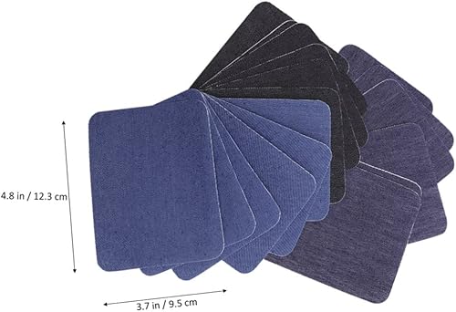 Housoutil 18 Pcs Patch Carré En Jean Coudières Coudre Des Patchs Réparation Jean Patché Pour Des Hommes Correctif Pantalon Patch-tissu Rectangulaire Écusson Brodé T-shirt Bleu Bleu - Nail Gallerys