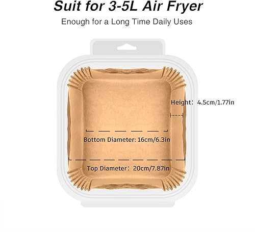 Papier de Cuisson pour Friteuse à Air, Qhou 100 Feuilles Friteuse à Air en Papier Grillé Papier de Cuisson pour Friteuse à Air Résistant à L'eau et à L'huile Pour Air Fryer Micro-ondes Steamer - Nail Gallerys
