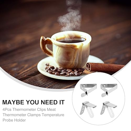 4 Pièces Clip De Fixation Du Thermomètre Clip De Grille En Métal Clip Porte-Gobelet Porte- De Température Pince De Température Fixation Grill Porte-Thermomètre Travail - Nail Gallerys
