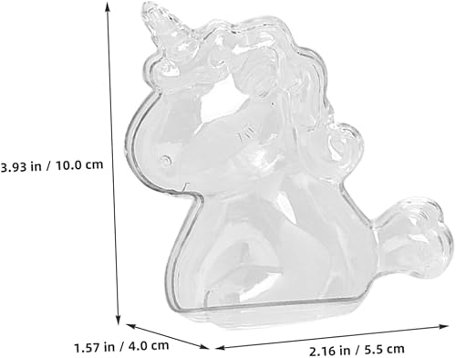 Veemoon Pièces Boîte De Rangement à Licorne Bonbons Faveurs Boîtes Contenant De Bonbons De Pâques Boîtes De Friandises De Fête Boîtes De Fête De Bonbons Transparent Plastique - Nail Gallerys