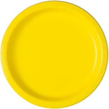 Unique- Boisson Ordinaire Assiettes en Carton Carrées Écologiques-23 cm-Jaune Néon-Paquet de 14, 47046EU, Neon Yellow, Pack of 14 - Nail Gallerys