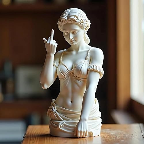 RDCIRP Vénus sans Complexe, Statue du Majeur, décoration Artistique Moderne et audacieuse, Statue de déesse Grecque, Sculpture décorative Unique et Amusante Qui révèle Votre personnalité(B) - Nail Gallerys