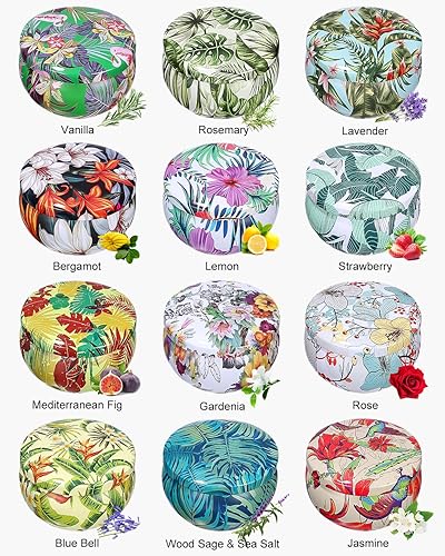 Bougie Parfumées,12 Pack Bougie Parfumée Ensemble Cadeau,Bougies Parfumées en Cire de Soja, Bougies 100% en Cire de Soja,pour le Bain, Yoga, Femmes, Cadeaux d'anniversaire - Nail Gallerys