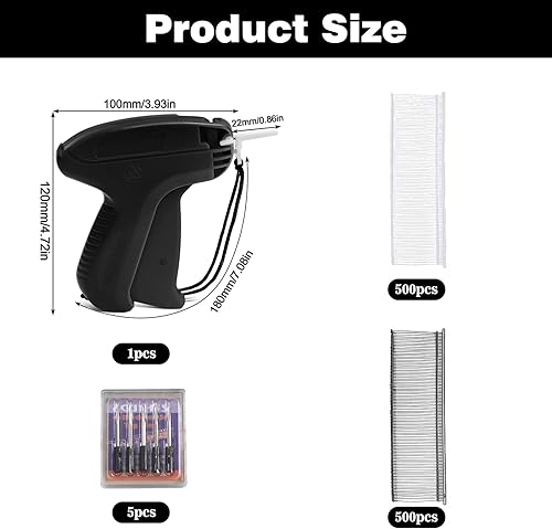 Noeborty Fixateur rapide pour vêtements, pistolet agrafeur de matelassage, micro pistolet à broder, mini pistolet à couture pour vêtements, noir - Nail Gallerys