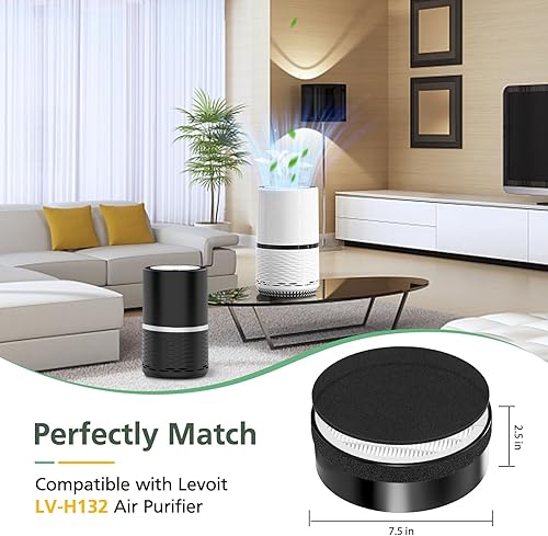 Lot de 2 filtres de rechange LV-H132 pour purificateur d'air LEVOIT LV-H132, 2 pré-filtres en nylon, 2 filtres HEPA H13 et filtre à charbon actif, système de filtration 3 en 1, remplace la pièce - Nail Gallerys