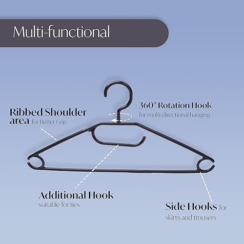 DIVCHI Lot de 25 cintres en plastique – Cintres peu encombrants, pivotants robustes, antidérapants, pour vêtements, manteaux, robes, chemises, vestes, pantalons | Crochets et cintres à cravate - Nail Gallerys
