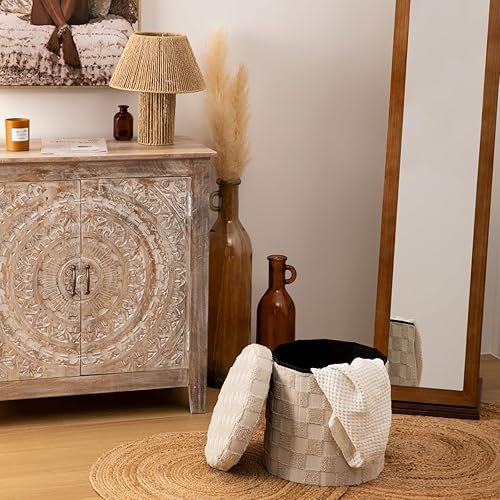 Atmosphera - Pouf pli Rond tufte pasti BLC - Nail Gallerys