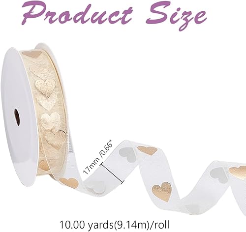HOBBIESAY Ruban Transparent en Forme de Cœur 10 mètre 0.67mm pour Emballage Cadeau Décoration et Emballage. - Nail Gallerys