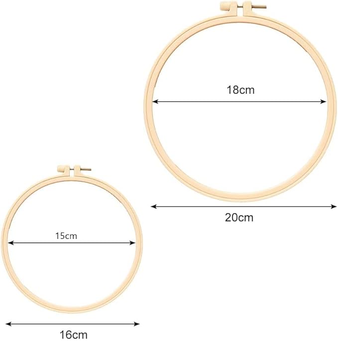 GNAUMORE Tambours à Broder en Bambou,Cercle à Broder Bambou Anneau de Broderie,Bois Réglable Cerceaux de Broderie,Rond Cross Stitch Hoop Set Cercle de Broderie,pour Art Craft Handy Sewing - Nail Gallerys