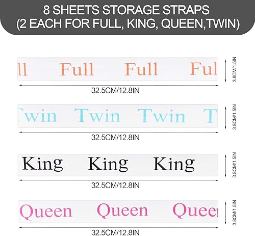 Savita 8pcs Bandes Organisateur de Drap de Lit, Bandes de Literie King Queen Twin Pleine Taille Élastique Bandes de Literie Élastiques pour Armoire Dortoir Blanchisserie Organisation - Nail Gallerys
