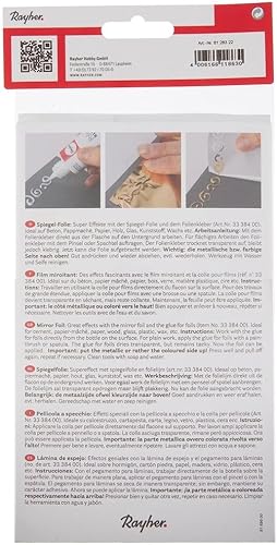 Rayher Film miroir „Feuille d’argent“, argenté, 1 pce, 20X30cm, brillant, arts créatifs, décorations, Noël, Nouvel An-8128322 - Nail Gallerys