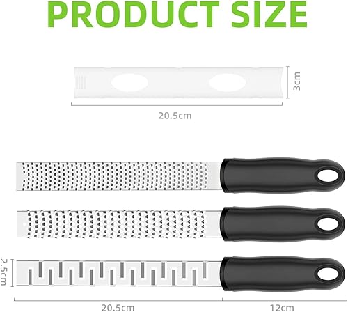 H HOMEWINS 3PCS Zesteur d’Agrume Râpe à Fromage Parmesan Citron Gingembre Ail Chocolat Légumes Fruits - Lame Acérée en Acier Inoxydable | Couverture de Protection | Passe au Lave-Vaisselle - Nail Gallerys