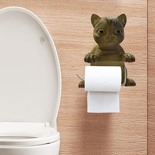 DAWCBVJQ Porte-Serviettes en Papier Chat - Support Rangement Salle De Bain Chat | Accessoire Décoratif Mignon pour Salle De Bain Et Déco D'intérieur - Nail Gallerys