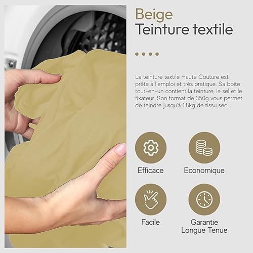 Teinture Textile Beige - 350g Tout-en-un - Prêt à l'emploi pour Vêtements et Tissus HAUTE COUTURE - Nail Gallerys