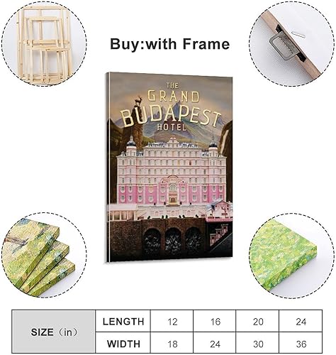 CDAXHOZ Poster mural The Grand Budapest pour hôtel, salon, chambre à coucher, salle de bain, bar, comptoir, 50 x 75 cm, style sans cadre - Nail Gallerys