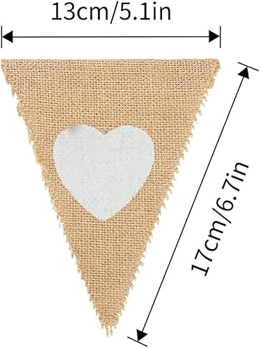 3 Pièce Fanion en Toile de Jute，Guirlande de Fanions Bannière，pour Décoration de Mariage Champêtre, Décoration de Jardin.（13 cm X 17 cm） - Nail Gallerys