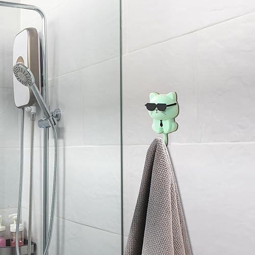 crochet pour clé chat, porte-clés mural pour chat, crochet de clé de chat avec lunettes de soleil, crochet de suspension adhésif créatif monté sur le mur, crochets autocollants muraux pour gat - Nail Gallerys