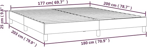 JUNZAI Sommier Tapissier,Matelas Et Sommier,Lit avec Sommier Et Matelas,Sommier à Ressorts de lit Gris foncé 180x200 cm Tissu - Nail Gallerys