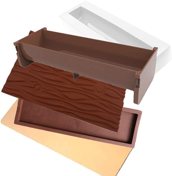 PATIFUN DAUDIGNAC kit Moule a buche 5 Pieces avec Insert et Tapis Relief - Bois - selec, Marron - Nail Gallerys