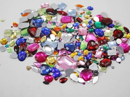KraftGenius 1 lbs of Bulk Crafting Gems. Assorted Colors, Shapes & Sizes. Over 1000 Pieces by - Nail Gallerys