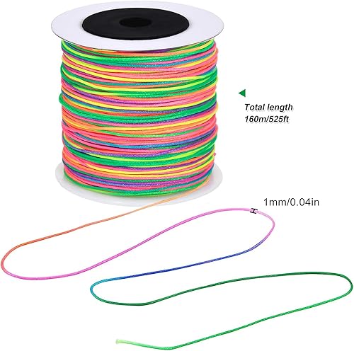 Fil de perles coloré pour la fabrication de bracelets, 160 m de fil en nylon tressé de 1 mm pour fabrication de bracelets et bijoux - Nail Gallerys