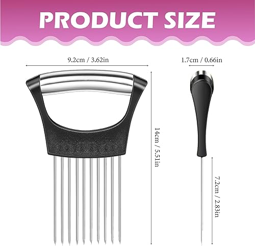 Support à Oignons Coupe Légumes en Acier Inoxydable Avec Housse de Protection Coupe Légumes au Citron Aide à la Coupe Pour Pommes de Terre Viande Oignons Légumes Pour les Outils de Coupe de Cuisine - Nail Gallerys