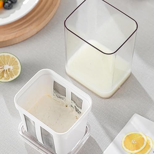 PW TOOLS Passoire pour Yaourtière, Passoire à Yaourt 1100 ML, Filtre pour Yaourtière, Séparateur de Lactosérum à Mailles Fines, Boîte de Passoire à Yaourt, pour Faire du Yaourt Grec Épais - Nail Gallerys