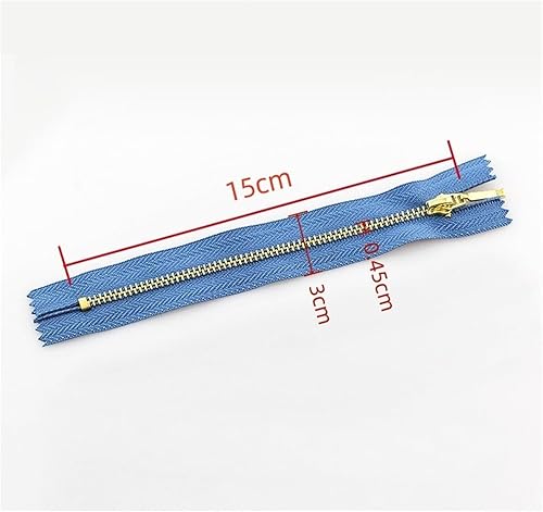 Lot de 3 Fermetures éclair métalliques à Verrouillage Automatique, 15 cm, en Laiton, for vêtements, Jeans, Poches, Sacs, Accessoires de réparation(3pcs-Pink) - Nail Gallerys