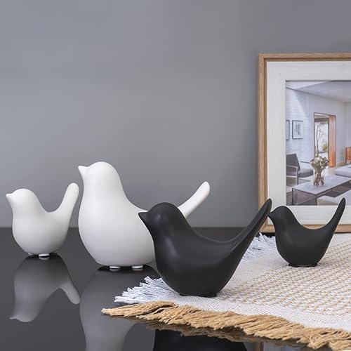 Notakia Lot de 2 Statues d'animaux de Petite Taille - Décoration d'intérieur - Style Moderne - Ornements décoratifs pour Salon, Chambre à Coucher, Bureau, armoires (Noir) - Nail Gallerys
