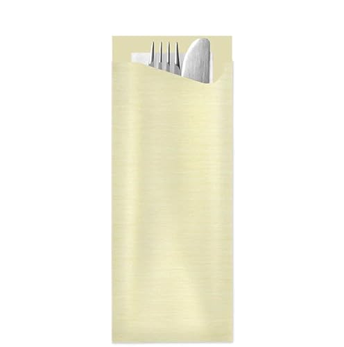 Pochette à couverts ELAG - Pochetta FIT Champagner 250 pièces par boîte- 85 x 190 mm – serviette inclus - Nail Gallerys