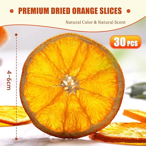 Orange Sechees Decoration, Lot de 30 tranches d'orange séchées pour la décoration de couronnes de l'Avent et de Noël - Nail Gallerys