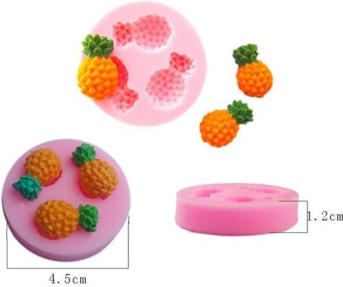 4 pièces Fruits Moules à gâteaux en silicone Savon Fondant, Moules, Raisin Cerise Ananas en forme de fraise Moule à dessert Pâtisserie Chocolat Sugercraft Jelly Moule à gâteau, glace Muffins - Nail Gallerys