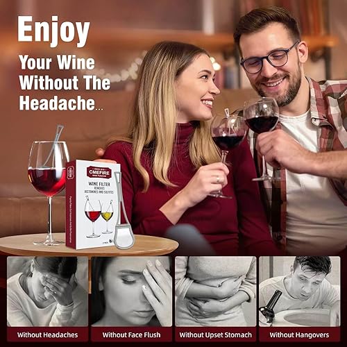 Lot de 4 filtres à vin Sulfites Histamines Purifier les maux de tête et soulager les allergies et sensibilités au vin - Nail Gallerys