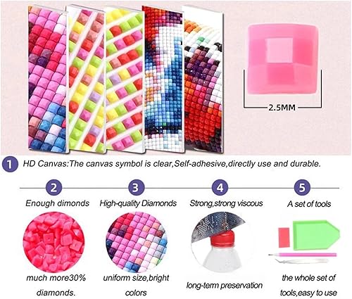 Lituor 5D Diamond Painting Geisha japonaise Peinture Diamant Kit Adulte Complet,DIY Femme Paysage Diamond Art Painting,Broderie Diamant Strass Cristal Point de Croix Murale Décoration Cadeau - Nail Gallerys