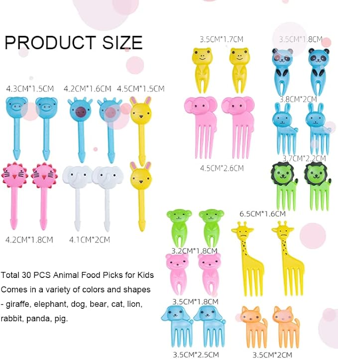 30 pièces Fourchette à Fruits Enfants Pics à Fruits Animaux Fourchette à Dessert Fourchettes de Fruits Bento Mini Fourchettes à Fruits réutilisables décoration Dessert Cocktails fête à la Maison - Nail Gallerys