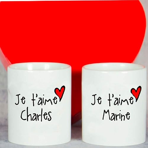 My original gift Cadeau personnalisable pour les mariés: Pack de tasses «Oui je le veux» personnalisées avec leurs prénoms et la date de mariage - Nail Gallerys
