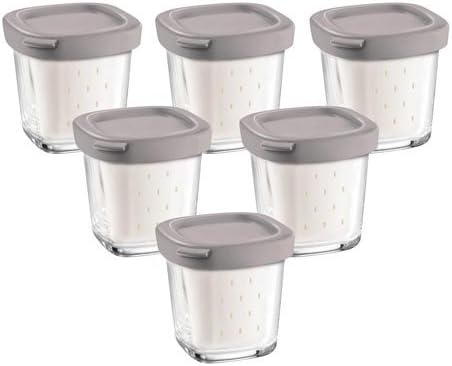 SEB - 6 POTS YAOURT AVEC EGOUTTOIR POUR YAOURTIERE SEB - Nail Gallerys