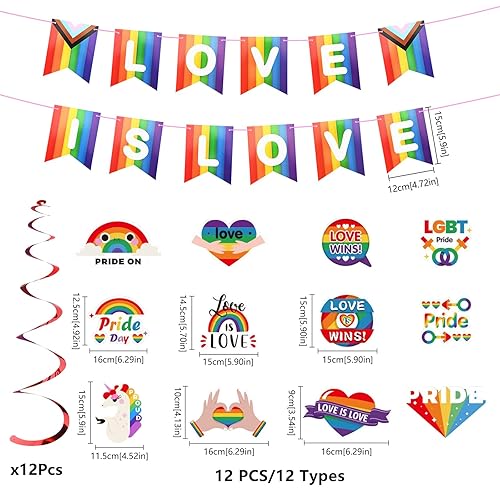 Bekecidi Banderole de fanions de fierté arc-en-ciel Gay Pride colorée LGBT Gay Lesbiennes bisexuelles à suspendre pour la maison, l'intérieur, l'extérieur - Nail Gallerys