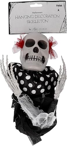 Folat Halloween Décoration à suspendre-Squelette de Clown-Halloween-30 x 85 cm, 23905, Noir - Nail Gallerys