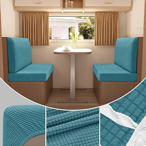 ZXLVCU Imperméable Housse Banquette Camping Car, Housses de Coussin Extensible De Siège pour Caravane, avec 2 Courroies (Green Blue,W:95-130,D:25-40cm) - Nail Gallerys