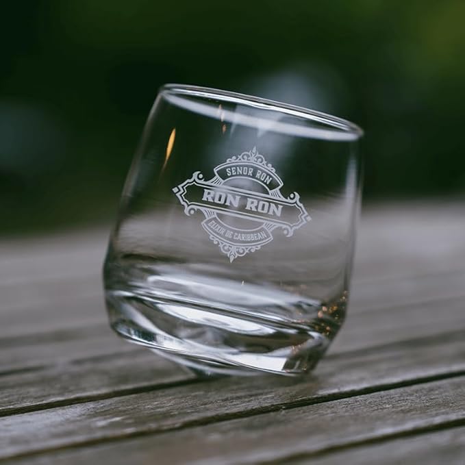 Ron Ron Verre à rhum de qualité supérieure - Édition limitée avec motif flamant rose - 270 ml - Verre gravé au laser - Passe au lave-vaisselle - Pour rhum, whisky et cocktails - 88 mm de hauteur - Nail Gallerys