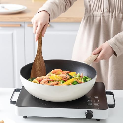 Spatule de Cuisine en Bois,Spatule Grattoir en Bois | Spatule de tourneur de cuisine en bois pour la cuisson | Spatule à retourner les œufs, spatule à remuer pour la cuisson, le mélange et le grattage - Nail Gallerys