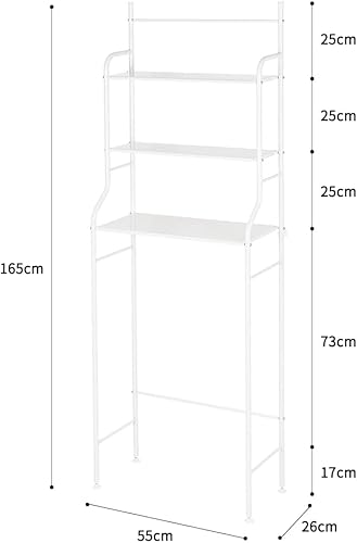 Etagère de Salle de Bain, Meuble de Rangement au-Dessus des Toilettes WC avec 3 tablettes, Meuble Etagères,Meuble de Rangement au-Dessus des Toilettes WC avec 3 Tablettes (157*55*26cm (noir)★) - Nail Gallerys
