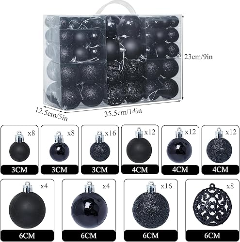 ZFYQ 100Pcs Boules de Noël, Ensemble de Boules à Suspendre Décoratives pour Décorations d'arbre de Noël de Vacances, Rouge - Nail Gallerys