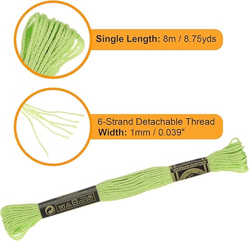 QUARKZMAN 12 Écheveaux de Fil à Broder 8,75 Yards (8 m) en Coton Égyptien à Longues Fibres pour Point de Croix, Couture, Création de Bracelets, Travaux Manuels, Vert Foncé (6016) - Nail Gallerys
