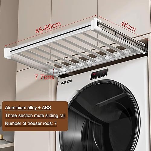 Tiroir Extensible pour Pantalons coulissants - Porte-Pantalons Coulissant pour Armoire, au-Dessus de l'étendoir pour Machine à Laver, étendoir à vêtements caché Multifonctionnel, Gain de - Nail Gallerys