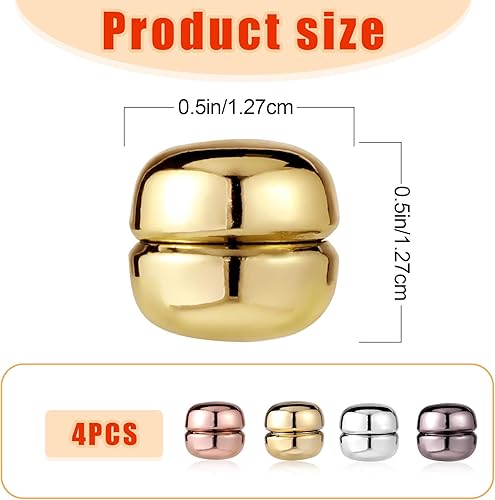 4 Pièces Épingles Magnétiques Hijab, Multi-Usages Aimants Hijab Broche sans Épingle Style Rond Fermoir Écharpe sans Accroc pour Femmes Vêtements Chemises Foulards (Placage) - Nail Gallerys