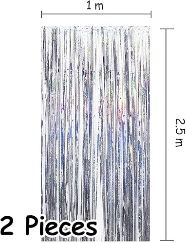 2 Pièces Violet Rideau Metallique, Rideau Métallique de Frange, Tinsel Rideau Shimmer, Fond Photo Paillette, Fenetres Brillants pour Photographie, La Fête Mariage, Anniversaire, Noël Party (1*2.5m) - Nail Gallerys