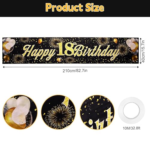 ANOMM 60 Ans Bannière D'anniversaire, 60 Ans Banderole Anniversaire, 210 x 40cm Toile de Fond Joyeux Anniversaire pour Hommes et Femmes Fête D'anniversaire - Nail Gallerys