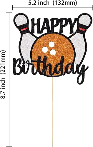 Gyufise 1 décoration de gâteau d'anniversaire de bowling pour fête d'anniversaire, fête de retraite, événements d'entreprise, fête prénatale, remise de diplôme - Nail Gallerys